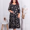 Rochie maxi in clos cu print auriu cod К6085