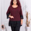 Tunica maxi cu lame si volane din sifon-bordo 1878-1