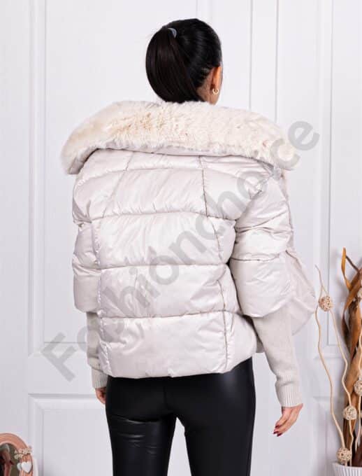 Geaca de dama pentru iarna cu guler din blana eco-late cod 0603-1