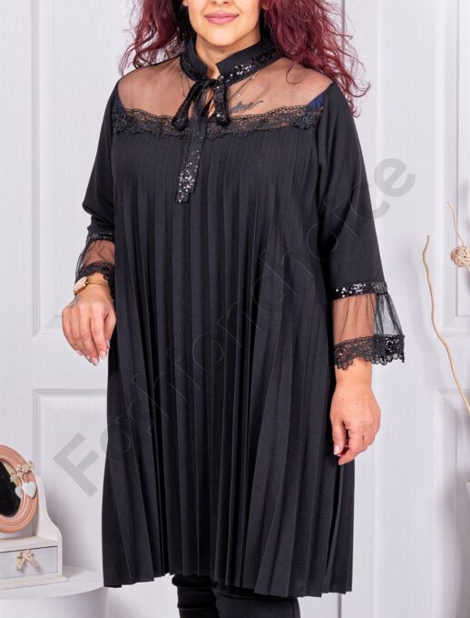 Tunica maxi plisata in combinatie cu dantela si tull 39479