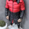 Geaca barbati pentru iarna in doua culori cu gluga-rosu cod 4010-2