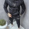 Compleu vatuit pentru barbati cu design modern-negru cod 1134