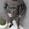 Compleu gros pentru barbati din fas cu gluga-kaki cod 241841-1