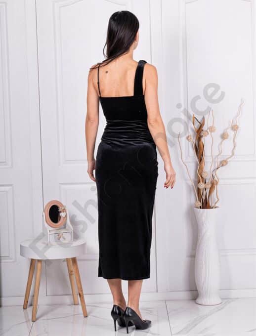 Rochie eleganta din catifea cu decoratie din pietricele cod 12407