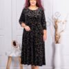 Rochie maxi luxury din plus cu flori aurii cod К6085-2