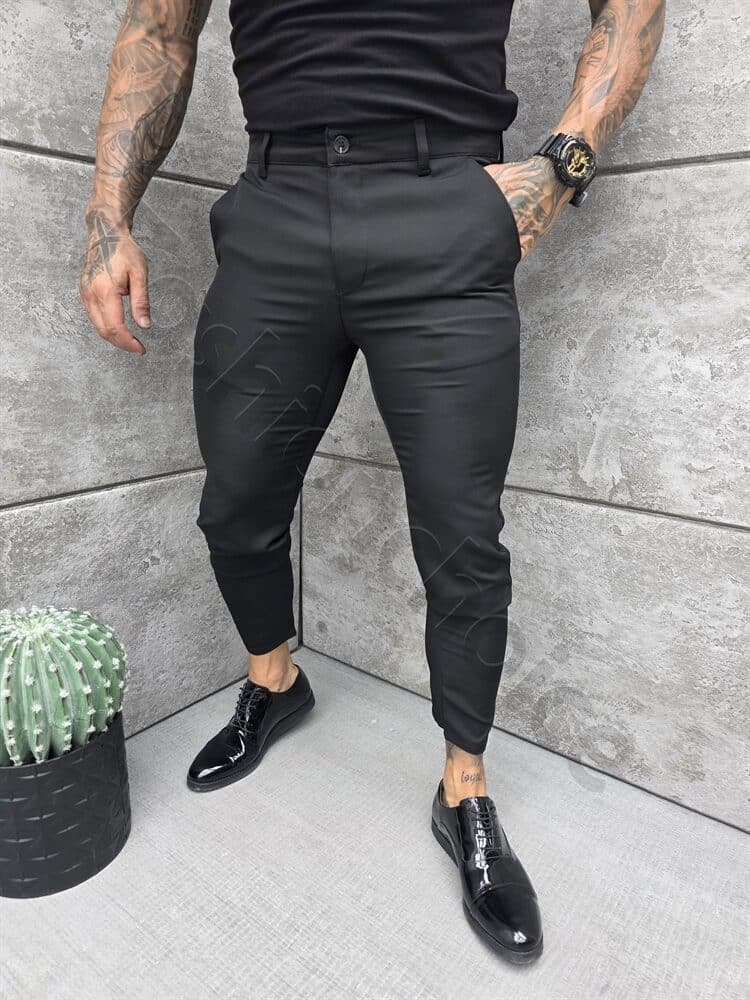 Pantalon elegant pentru barbati/30-46/-negru cod 2072
