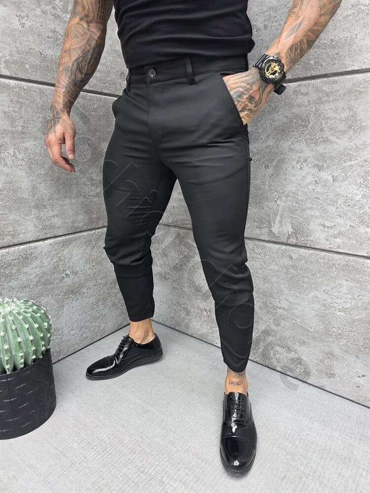 Pantalon elegant pentru barbati/30-46/-negru cod 2072
