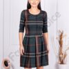 Rochie din material gros in carouri multicolor-verde masliniu cod 2066-1