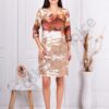 Rochie eleganta cu imprimeu in degrade-culoare pastel cod 1852