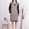 Rochie din angora in carouri roz cod 19080-1