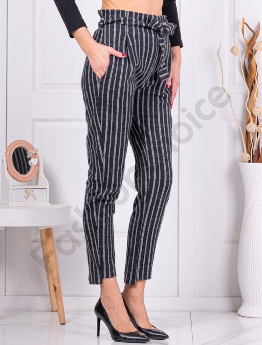 Pantalon de dama din material gros cu dungi cod 2048