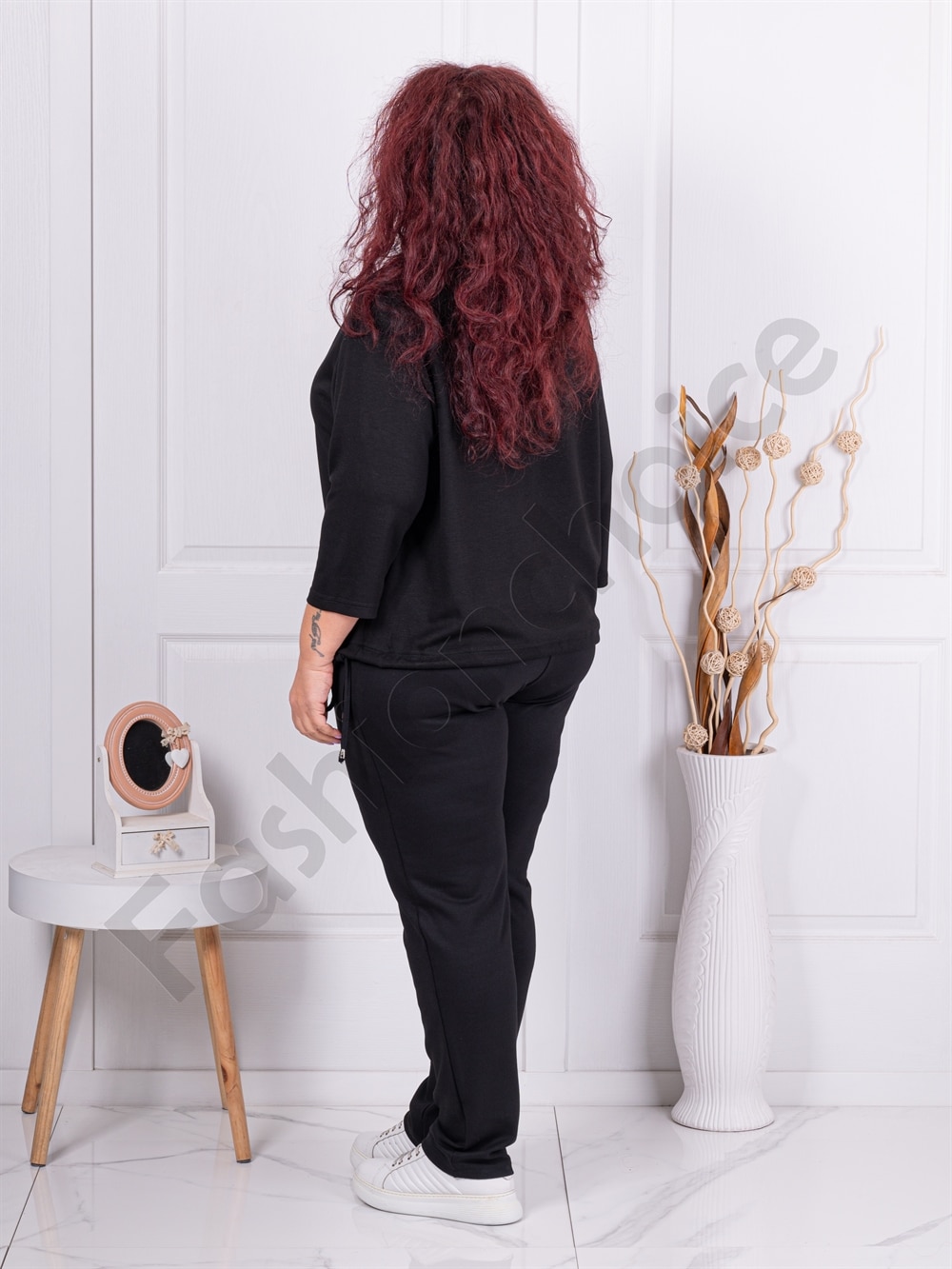 Compleu maxi sport-elegant in culoarea neagra cod 24038