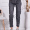 Blugi de dama tip Mom Fit cu curea din piele-gri cod 11470
