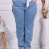 Blugi maxi cu aplicatie florala din pietricele cod 6384
