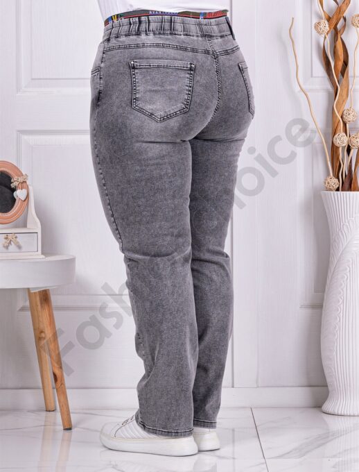 Blugi maxi cu inscriptii brodate multicolor cod 4614