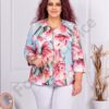 Blazer maxi elegant cu imprimeu floral-albastru deschis cod 1439-1