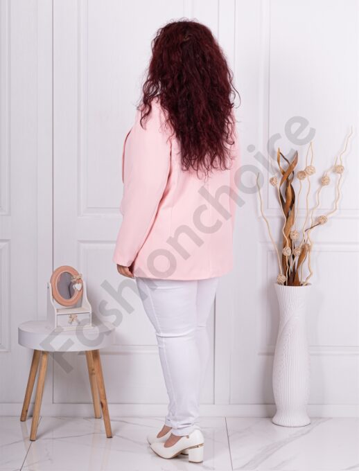 Blazer maxi sport-elegant fara inchidere-piersica cod 8888-4