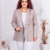 Blazer maxi sport-elegant fara inchidere-gri nisip cod 8888-12
