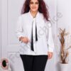 Camasa maxi eleganta cu decolteu modern-alb cod 1036-2
