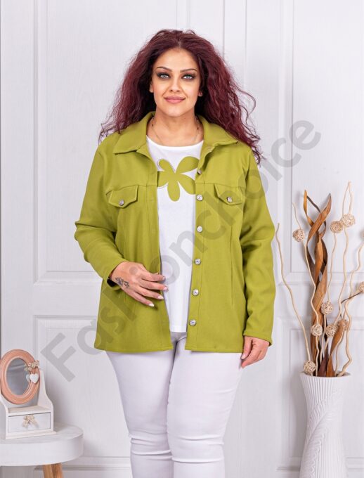Set maxi din doua piese bluza si sacou sport-verde deschis cod 2523013-1