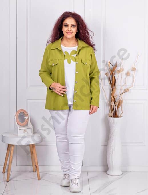 Set maxi din doua piese bluza si sacou sport-verde deschis cod 2523013-1