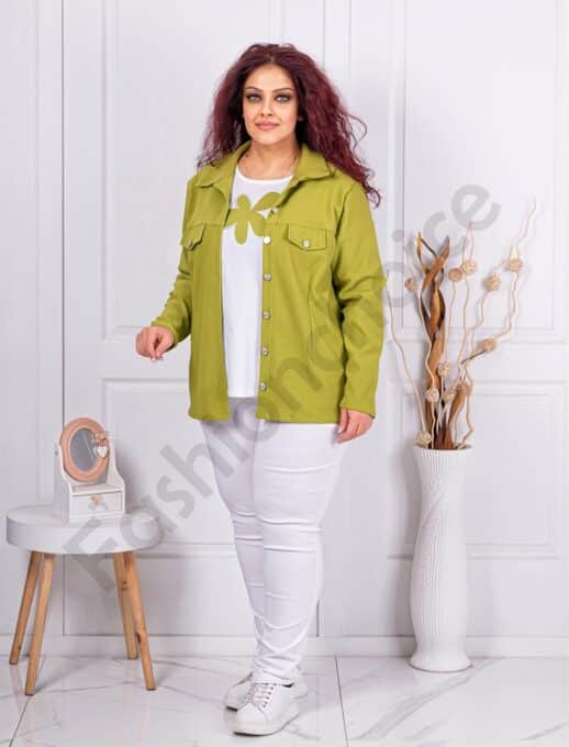 Set maxi din doua piese bluza si sacou sport-verde deschis cod 2523013-1