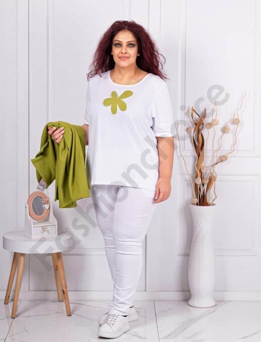 Set maxi din doua piese bluza si sacou sport-verde deschis cod 2523013-1