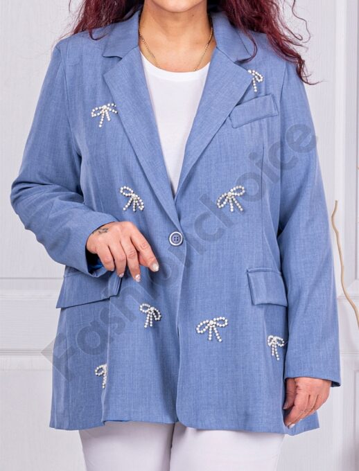 Sacou maxi elegant cu panglici din perle-parlament cod 250160-1