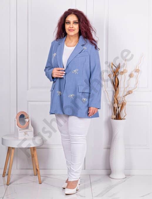 Sacou maxi elegant cu panglici din perle-parlament cod 250160-1