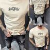 Tricou barbati Oversize cu inscris in fata si spate"Soul Rebel"-capucino cod 653-2