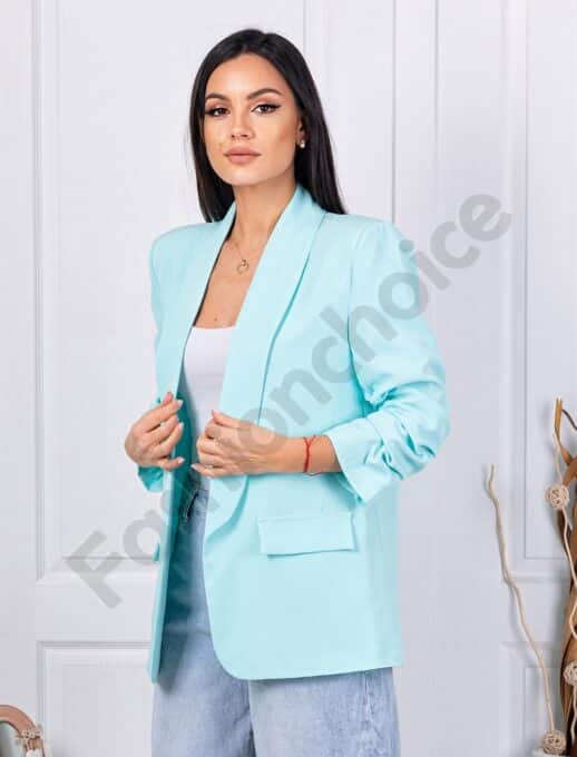 Blazer de dama cu maneci suflecate-menta cod 10207-2