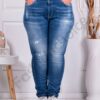 Blugi maxi cu efect rupt si zgariat-albastru cod 2335-13