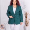 Sacou maxi elegant cu rever si doi nasturi-verde masliniu cod 2609-6
