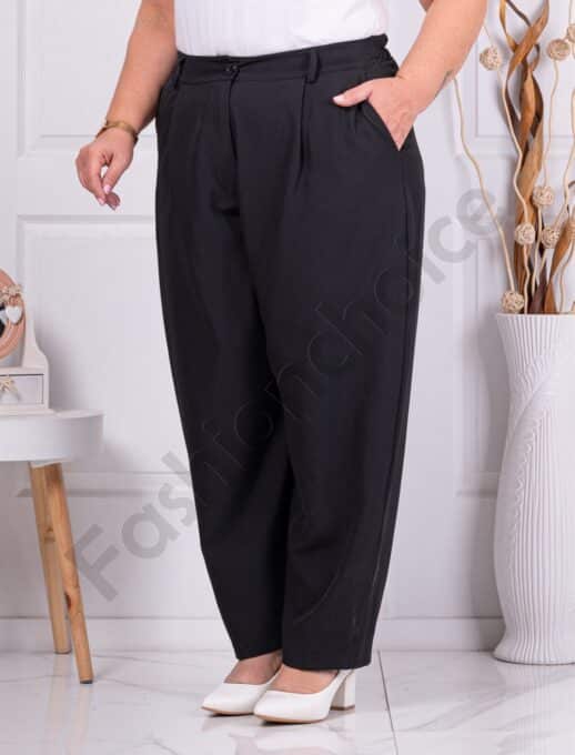 Pantalon maxi elegant cu elastic in talie-negru cod 250157