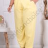 Pantalon maxi elegant cu elastic in talie-galben cod 250157-2