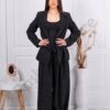 Set de dama elegant cu pietricele argintii-negru cod 11577