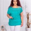 Bluza maxi cu pietricele si curea incrucisata-menta cod 252-4
