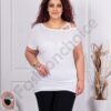 Bluza maxi cu pietricele si curea incrucisata-alb cod 252-2