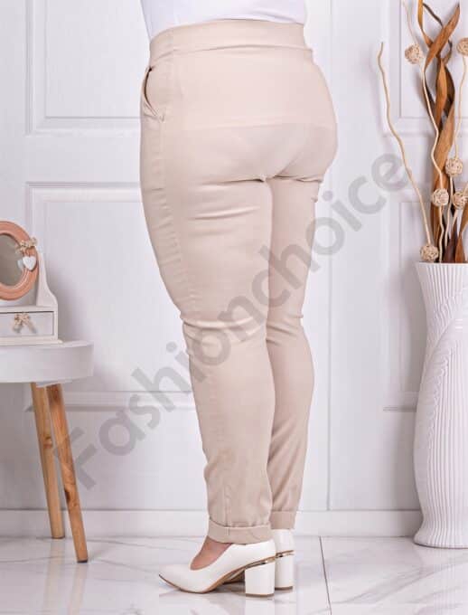 Pantalon elegant maxi cu efect Push Up-capucino cod 24348-14
