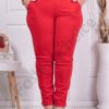 Pantalon elegant maxi cu efect Push Up-rosu cod 24348-13