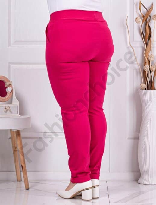 Pantalon elegant maxi cu efect Push Up-fucsia cod 24348-17