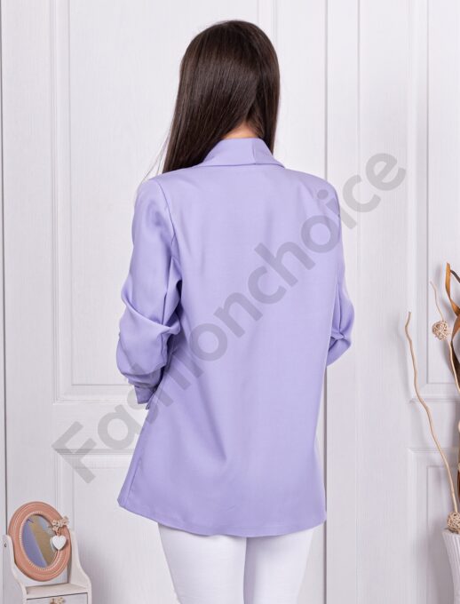 Blazer de dama cu maneci suflecate-liliac cod 10207-1