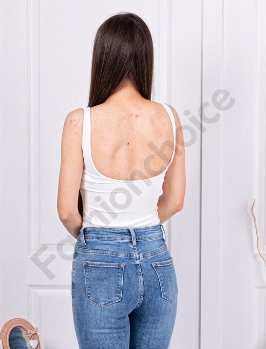 Body de dama fara maneci-alb cod 6301-1