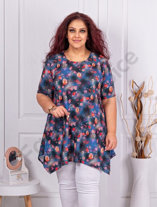 Tunica maxi in clos cu imprimeu flori mici cod 25248-3