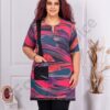 Tunica maxi cu accente din material lucios si imprimeu in degrade cod 251421