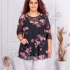 Tunica maxi eleganta din tull elastic cu imprimeu trandafiri cod 0969
