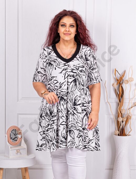 Tunica maxi cu decolteu in forma V si imprimeu floral cod 251440