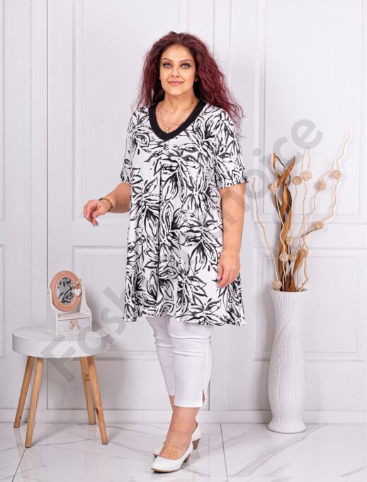 Tunica maxi cu decolteu in forma V si imprimeu floral cod 251440