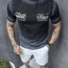Tricou barbati cu imprimeu in degrade si inscriptii-negru cod 272