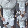 Tricou barbati cu imprimeu in degrade-gri cod 271